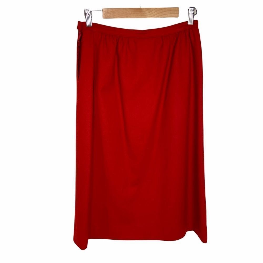 Vintage Pendleton Red Hi-Rise Wool Skirt (R22)